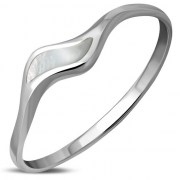 Mother of Pearl Silver Ring, r497